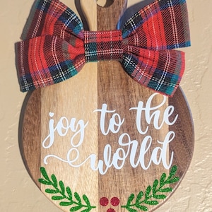 Mini Acacia Wood Christmas Cutting Board: Holiday Decor, Secret Santa Gift