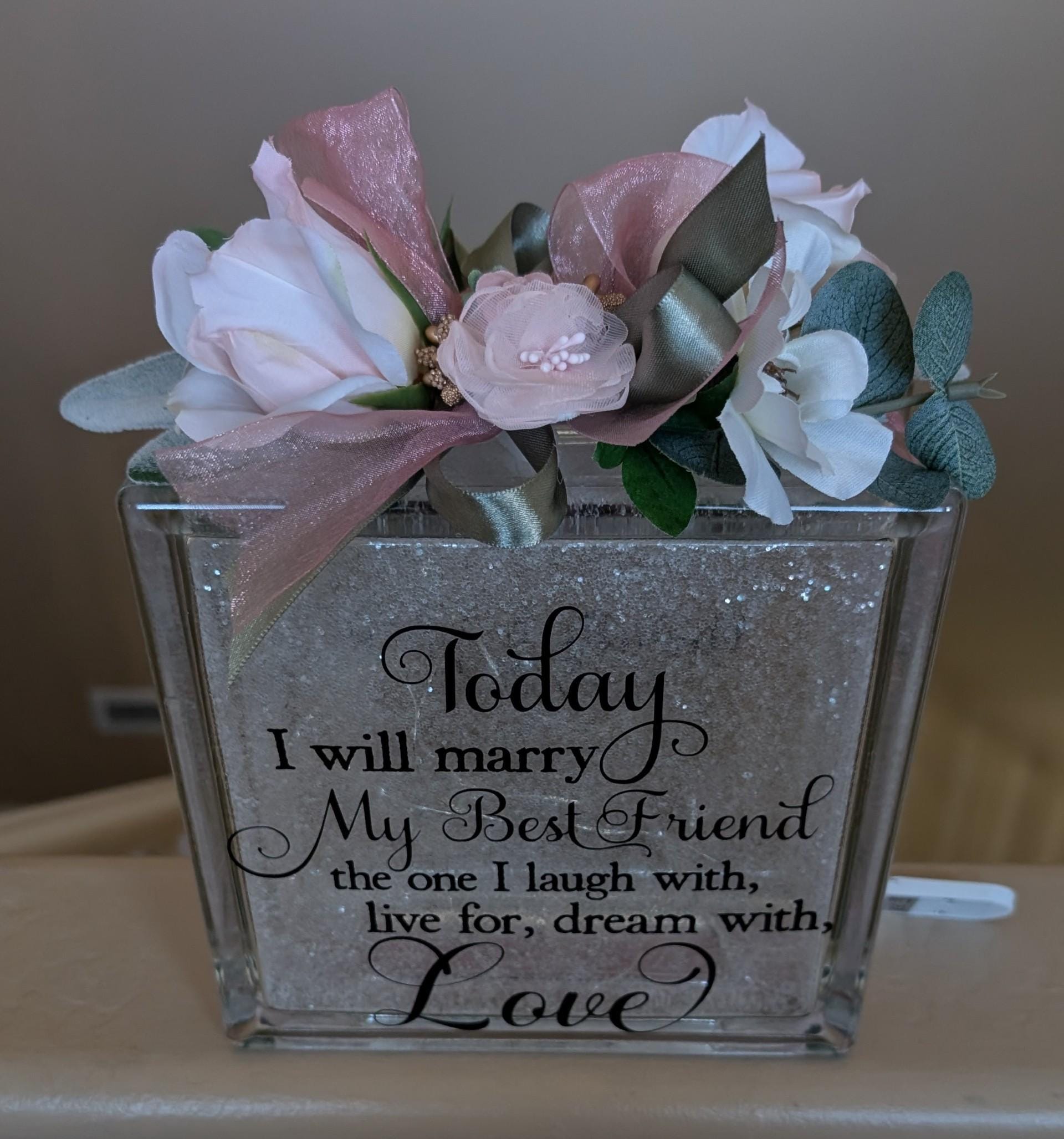 Wedding Glass Block Centerpiece