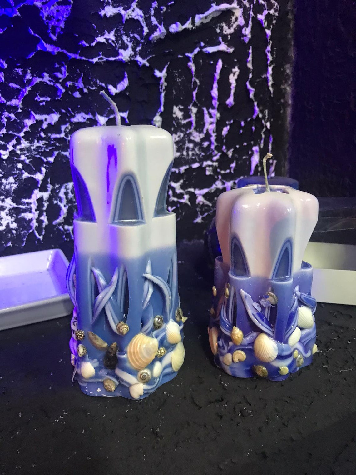 Candle Set Sea Shells Candle 4 Pieces of Candle Exotic Etsy