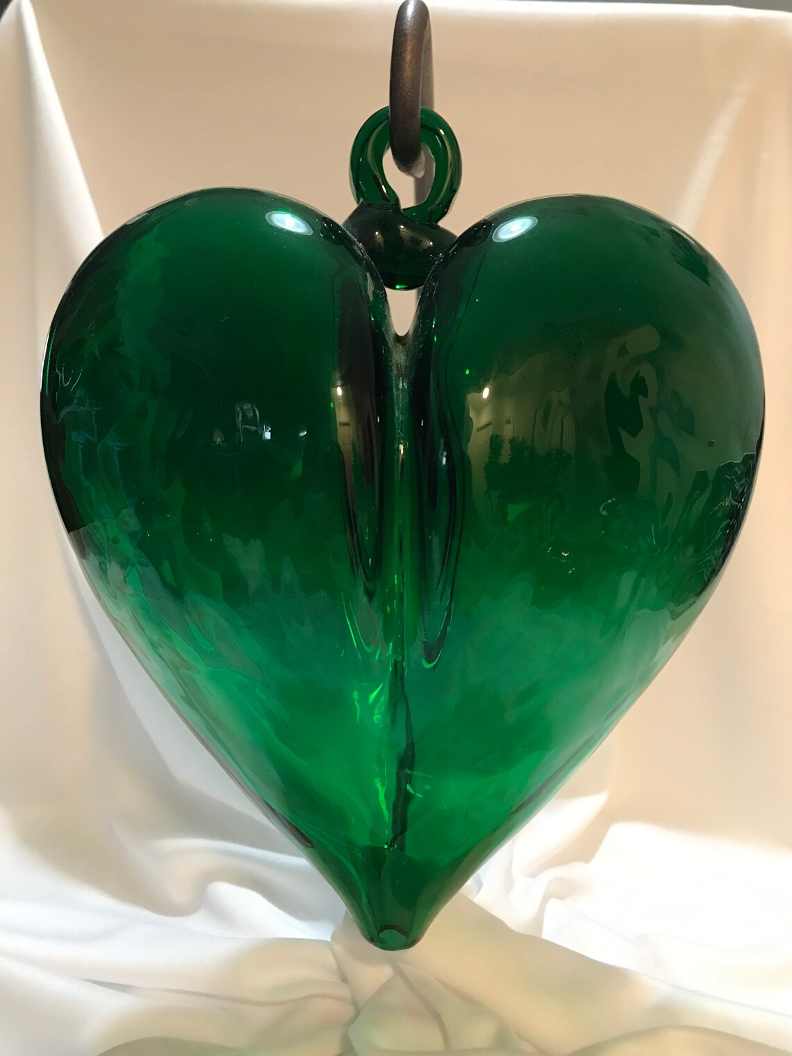 Hand Blown Glass Hearts Green Etsy