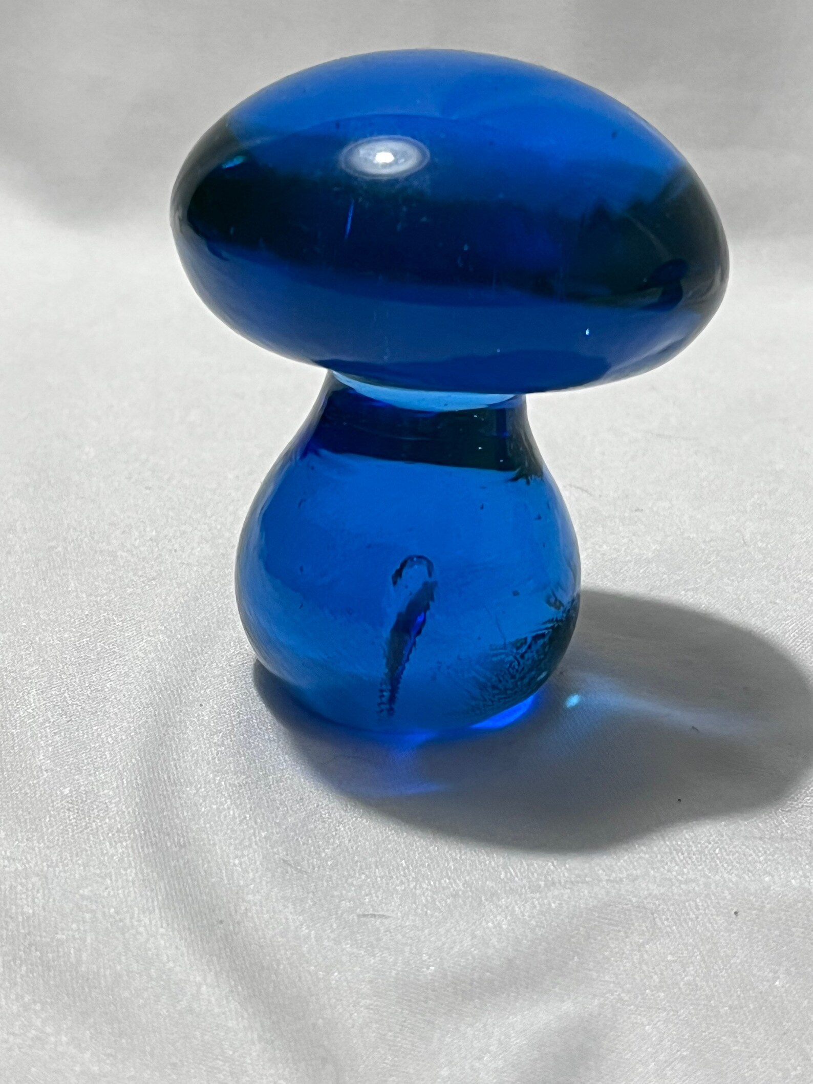 Blue Uranium Glass Mushrooms Figurine Etsy UK