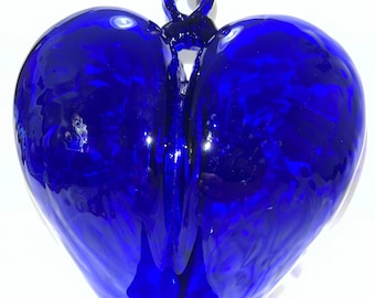 Hand Blown Glass Heart (Cobalt)