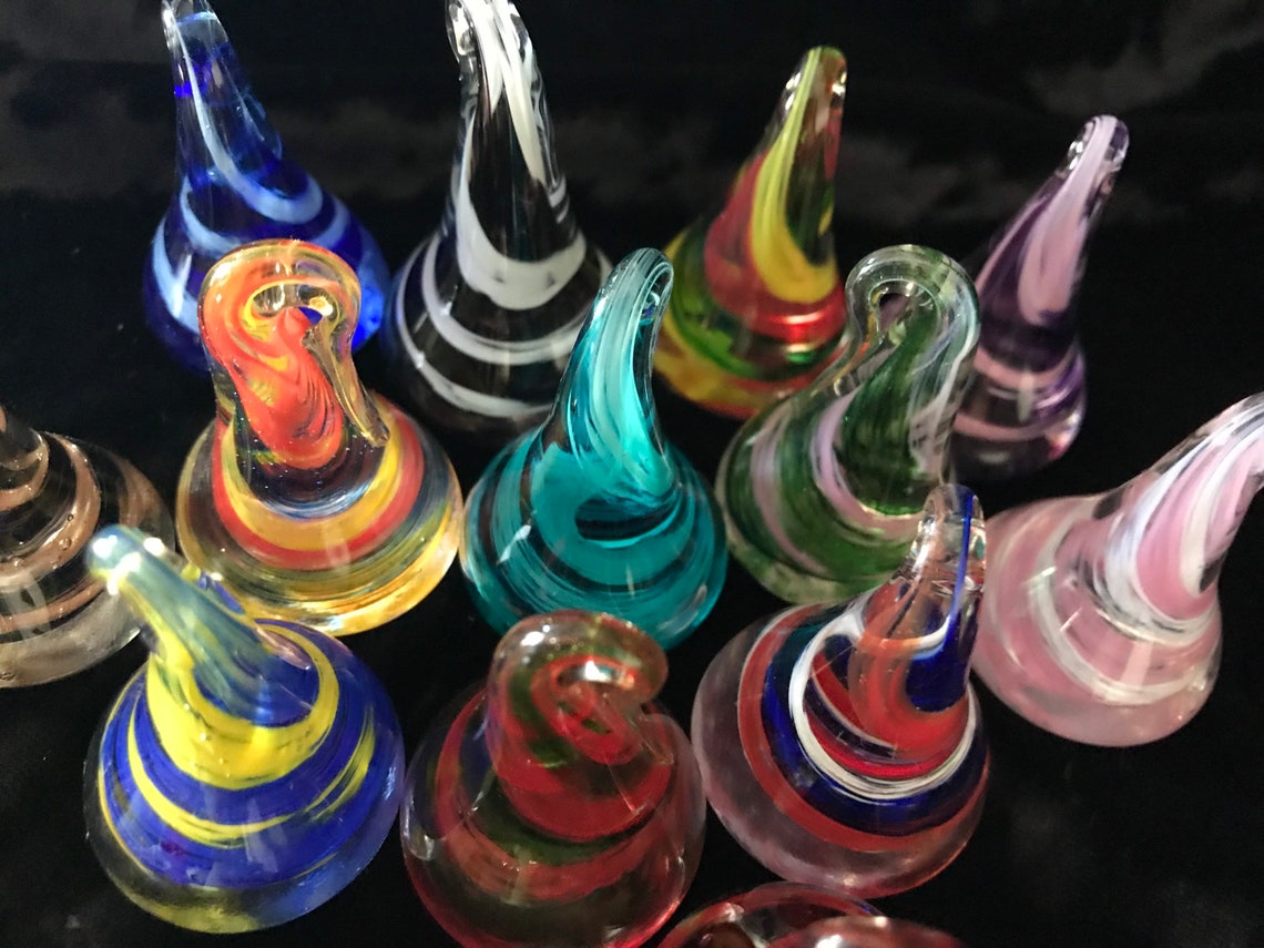 Hand Blown Glass Ring Holder Purple & Gold Etsy