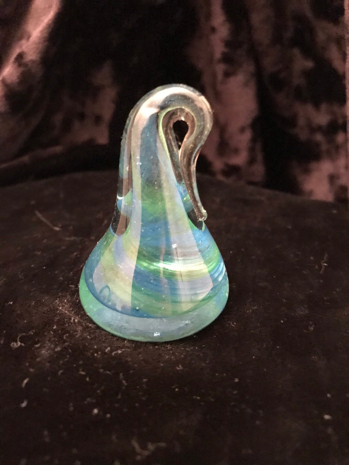 Hand Blown Glass Ring Holder Sky Blue & Ocean Green Etsy