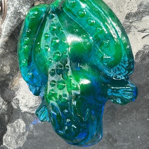 Blue Uranium Cast Glass Frog #1 Paperweight