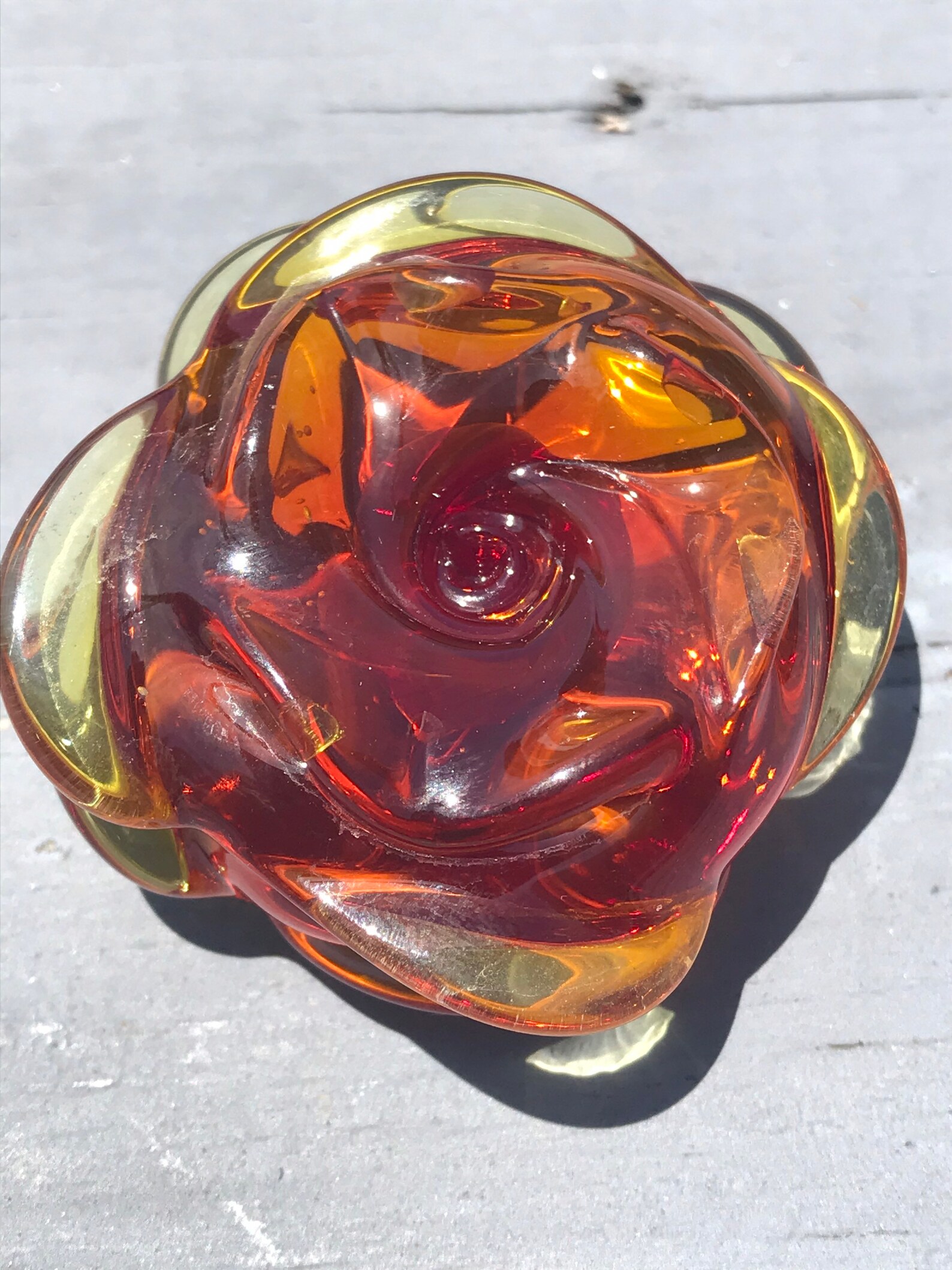 Mini Rose Glass Paperweight 6 Etsy