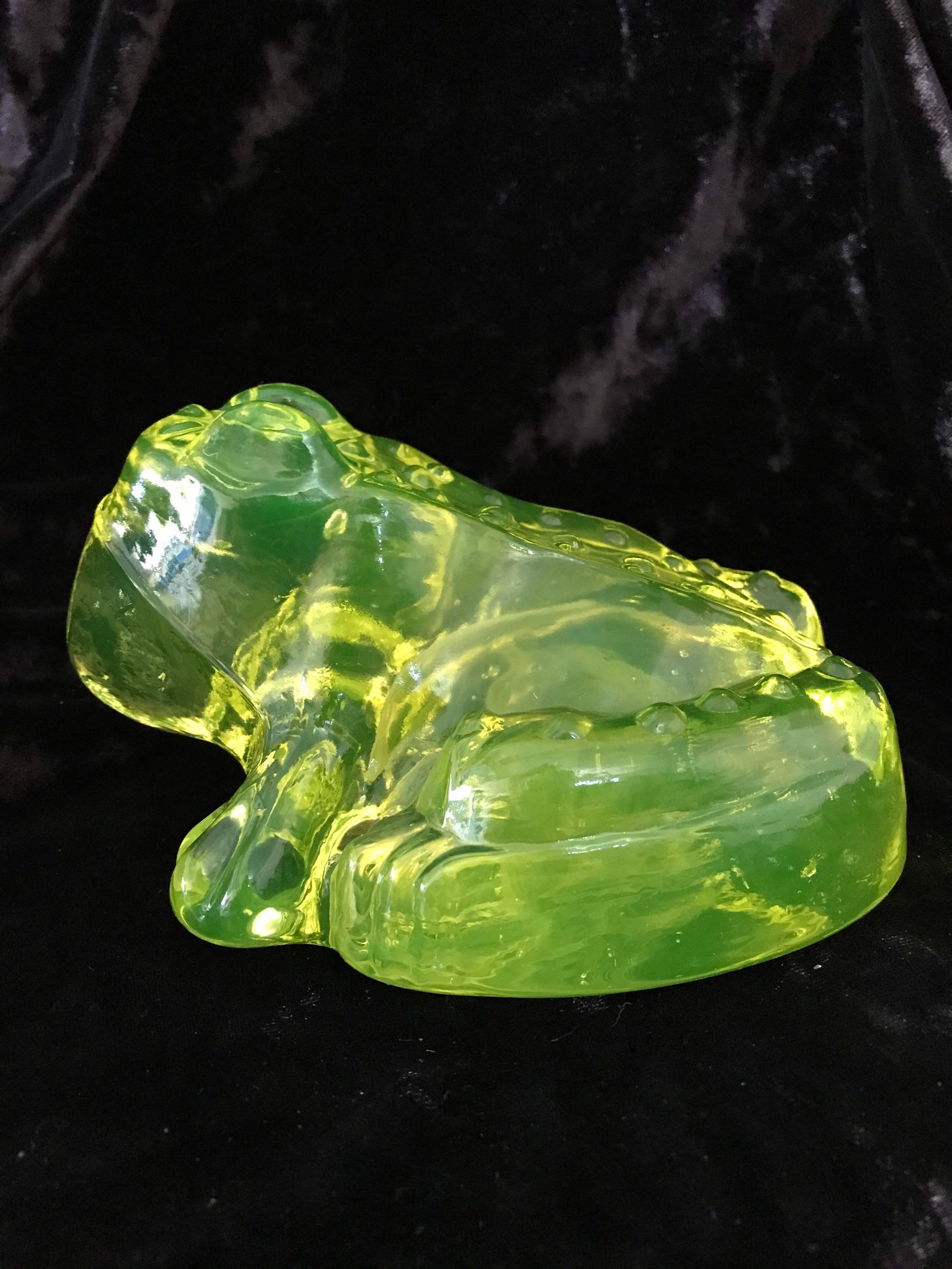 Uranium Cast Glass Frog 1 Etsy