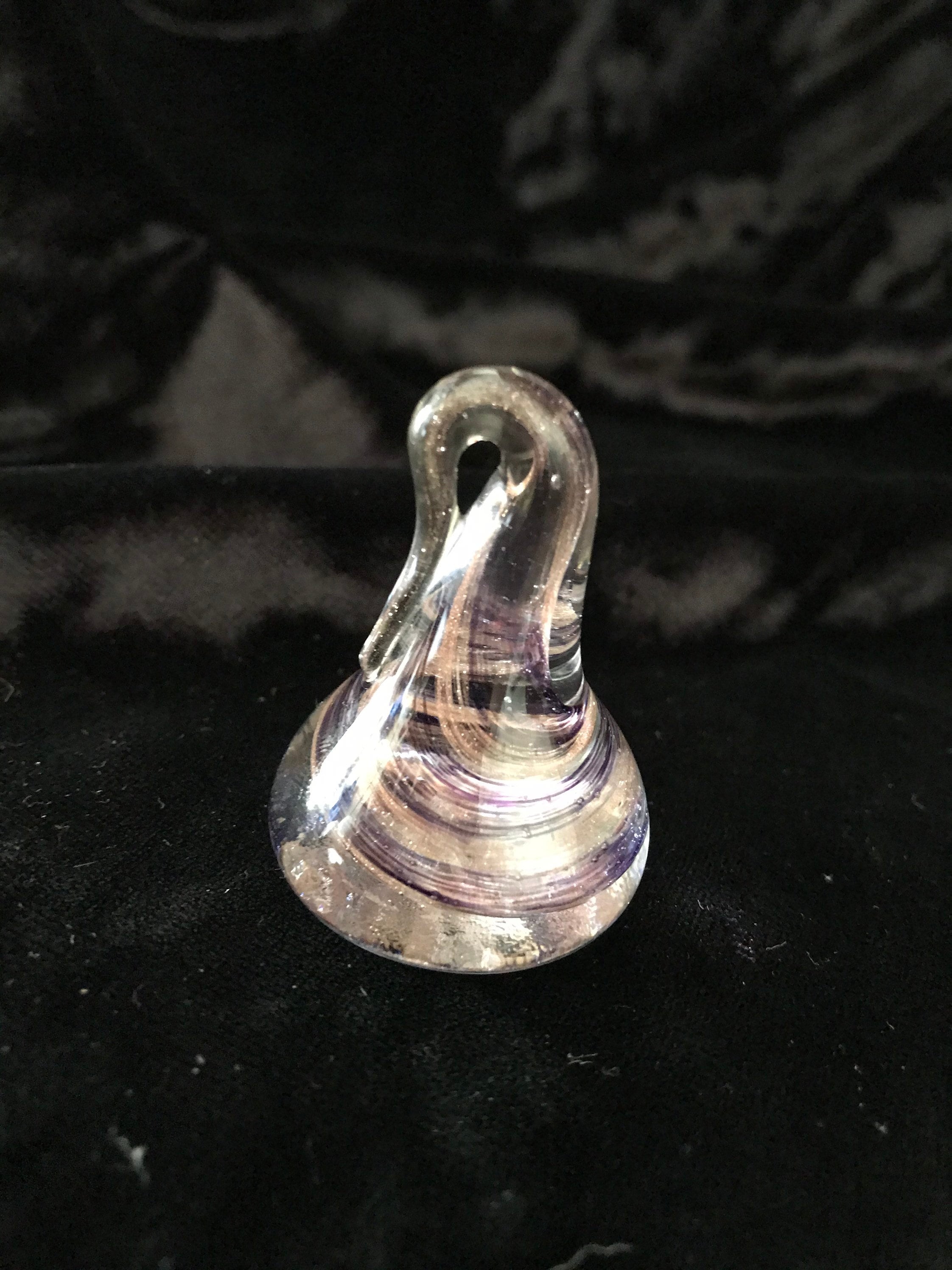 Hand Blown Glass Ring Holder Purple & Gold Etsy