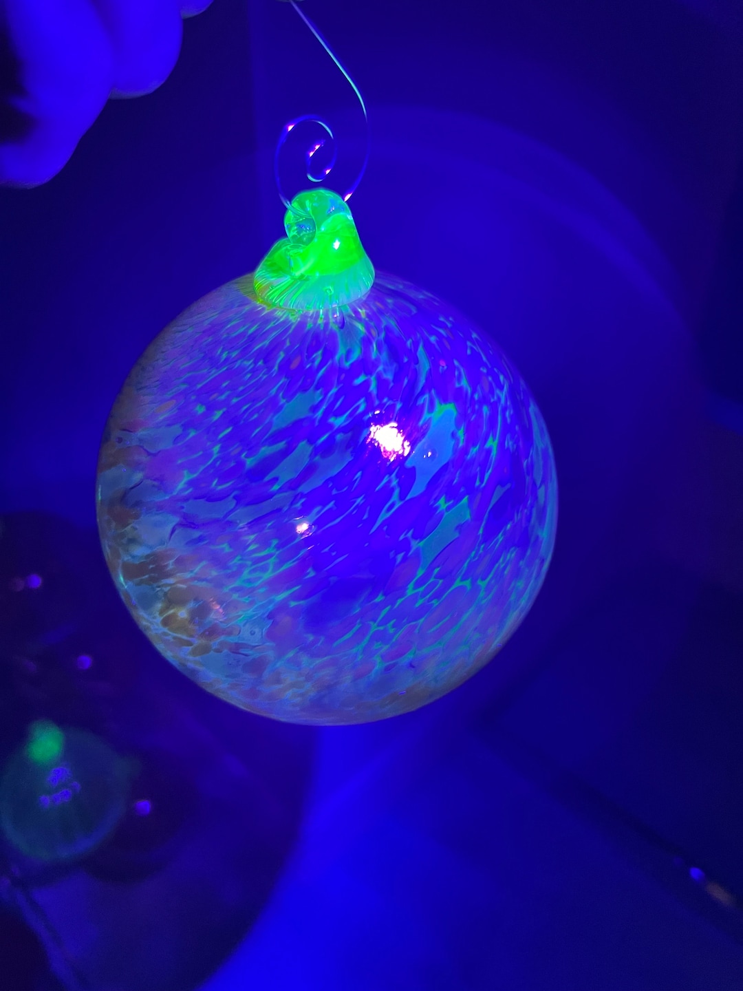 Hand Blown Uranium Glass Ornaments Orange Etsy