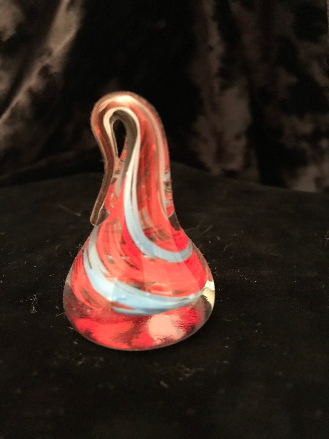 Hand Blown Glass Ring Holder coral & Light Blue Etsy