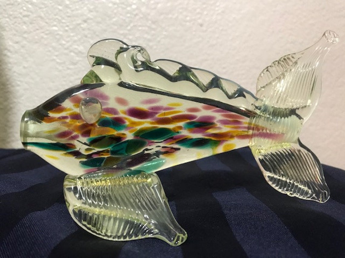 Uranium Mini Glass Fish Multi Colored Etsy