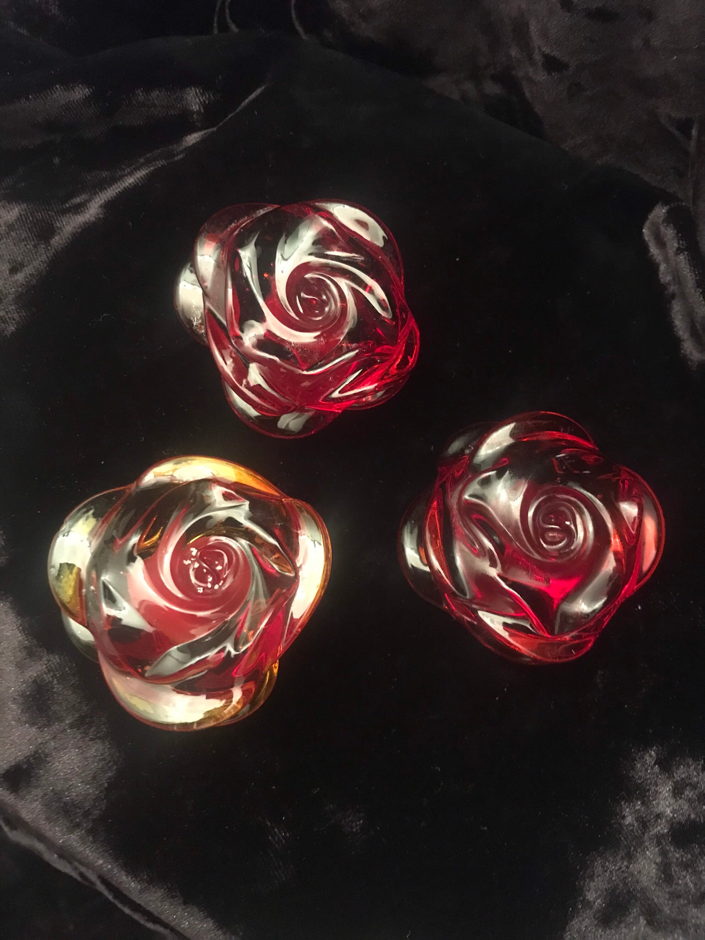 Hand Blown Glass Rose Figurine Etsy