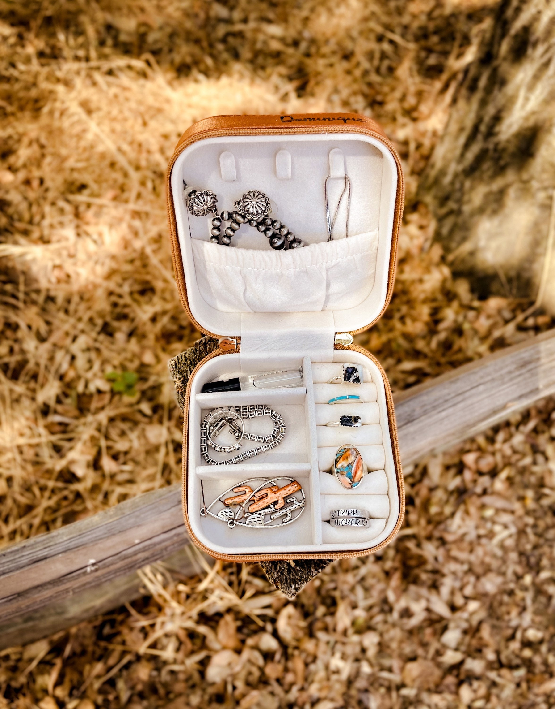Custom Genuine Hair On Hide, Western Cowhide Travel Jewelry Box Case