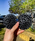Custom Resin Black Onyx Leopard Print Car Coaster