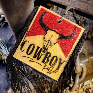 Cowboy Killer Western Cow Glitter Car Freshie Air Freshener
