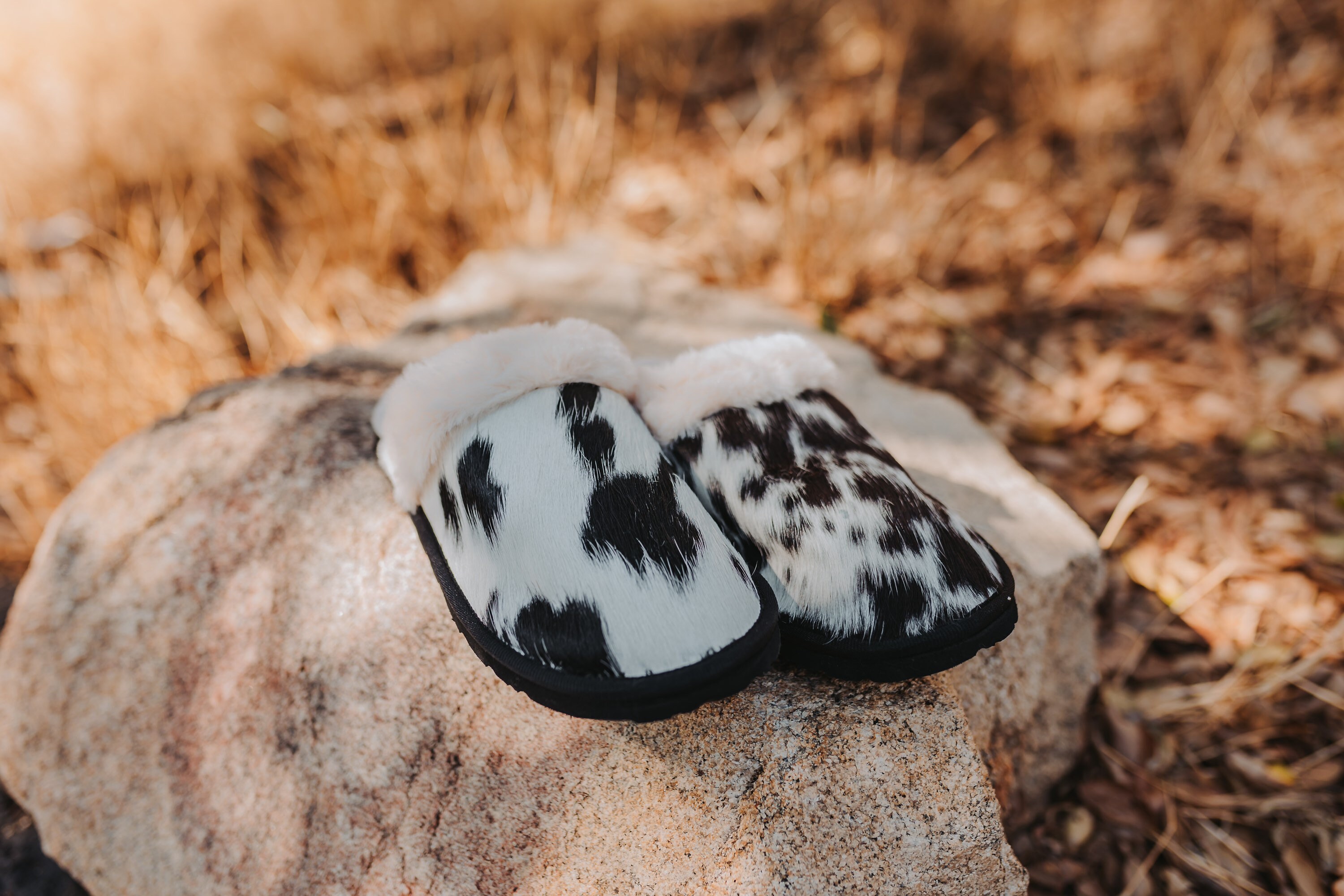 Mens cowhide online slippers