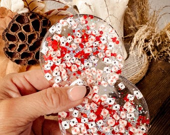 Custom Resin Western Ace of cards and Glitter Car Coaster