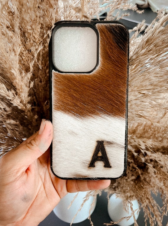 Brown and White Genuine Hairon Cowhide and Leather Western 