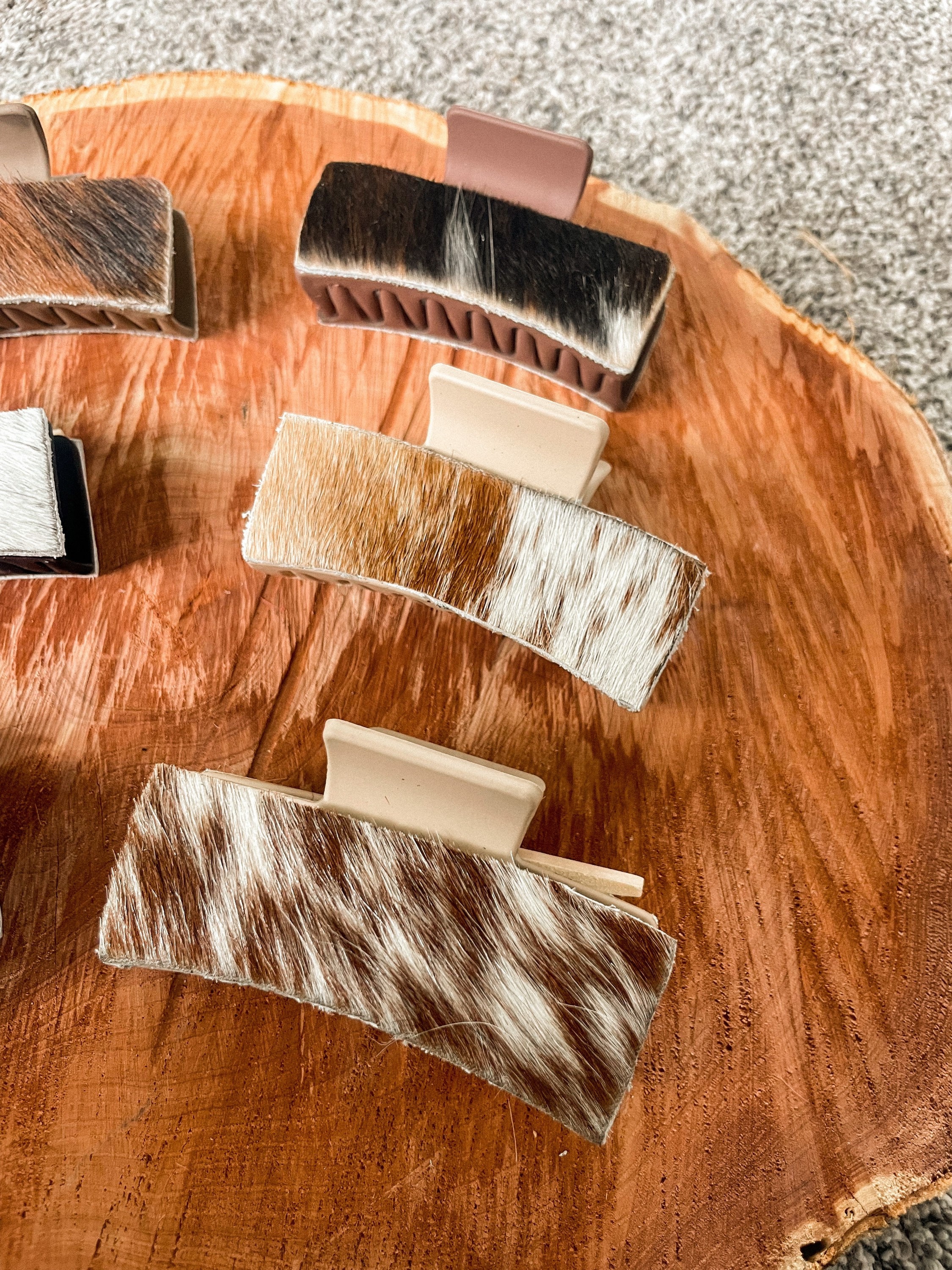 Genuine Hair On Hide, Western Cowhide Claw Clip