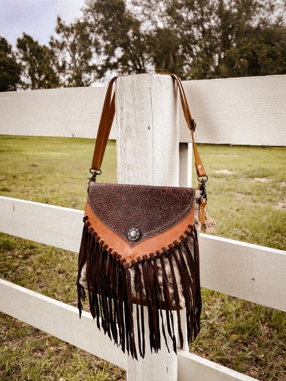 Leather western crossbody purse sale