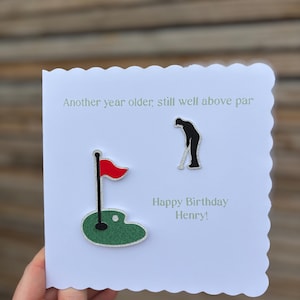 Biglietto di auguri di compleanno personalizzato a tema golf
