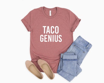 Taco Genius Shirt | Drôle de chemise Taco | Taco Lover Gift | Chemise Taco hommes | Chemise Taco pour femmes | Drôles chemises | chemise alimentaire | Cuisine mexicaine
