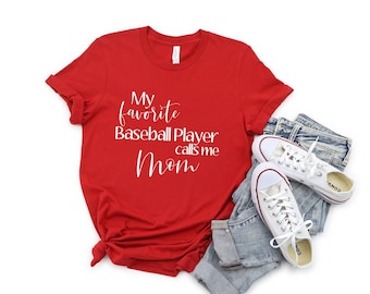 Mijn favoriete honkbalspeler noemt me moeder shirt | Honkbal Moeder Shirt | Sport Moeder Tee | Cadeau voor Baseball Mom | Moederdag Honkbal Moeder T-shirt