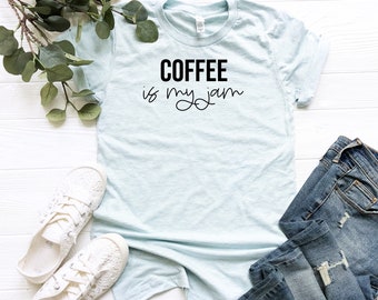 Kaffe-T-shirt | Kaffeälskare för universitet | Present till fru | Mamma | Kaffeälskare-T-shirt | Kaffe-T-shirt | Lärarskjorta | Rolig kaffepresent