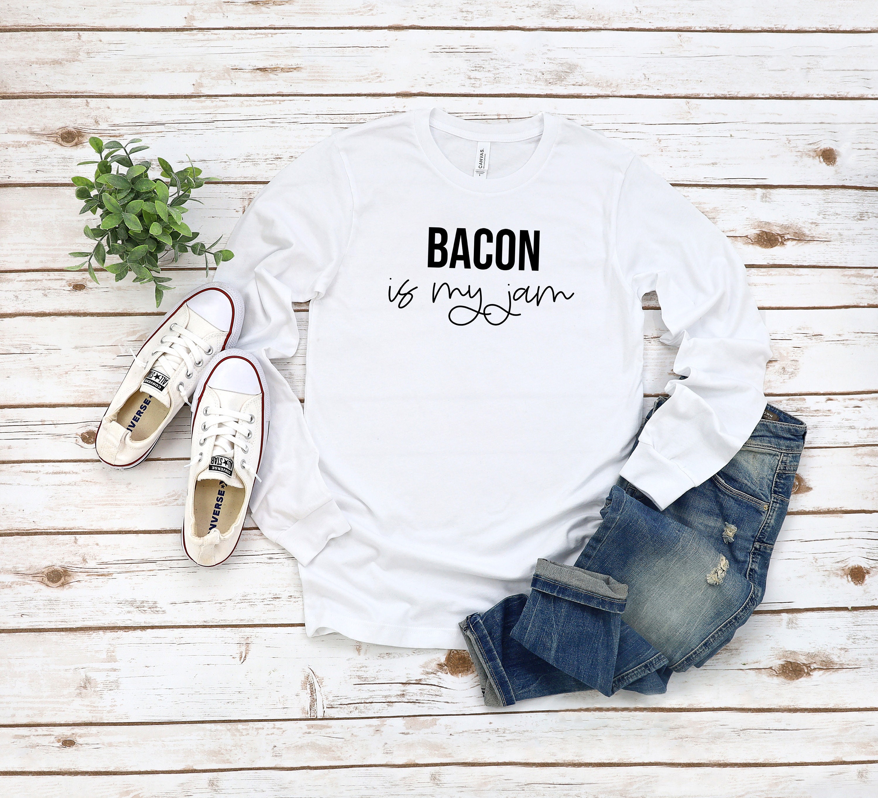 Bacon is My Jam Long Sleeve Foodie T Shirt Bacon Shirt Men Bacon