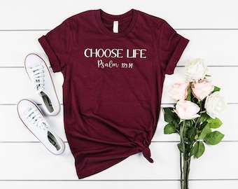 Elige Salmo de vida 139:14 Camisa, Camiseta Pro Vida, Camiseta cristiana, Elige Vida, Camisa versículo de la Biblia