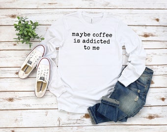 VISHTEA All I Need is Coffee & Mascara Long-Sleeve Coffee Lover Flowy Shirt VISHTEA All I Need is Coffee & Mascara Long-Sleeve Coffee Lover Flowy Shirt