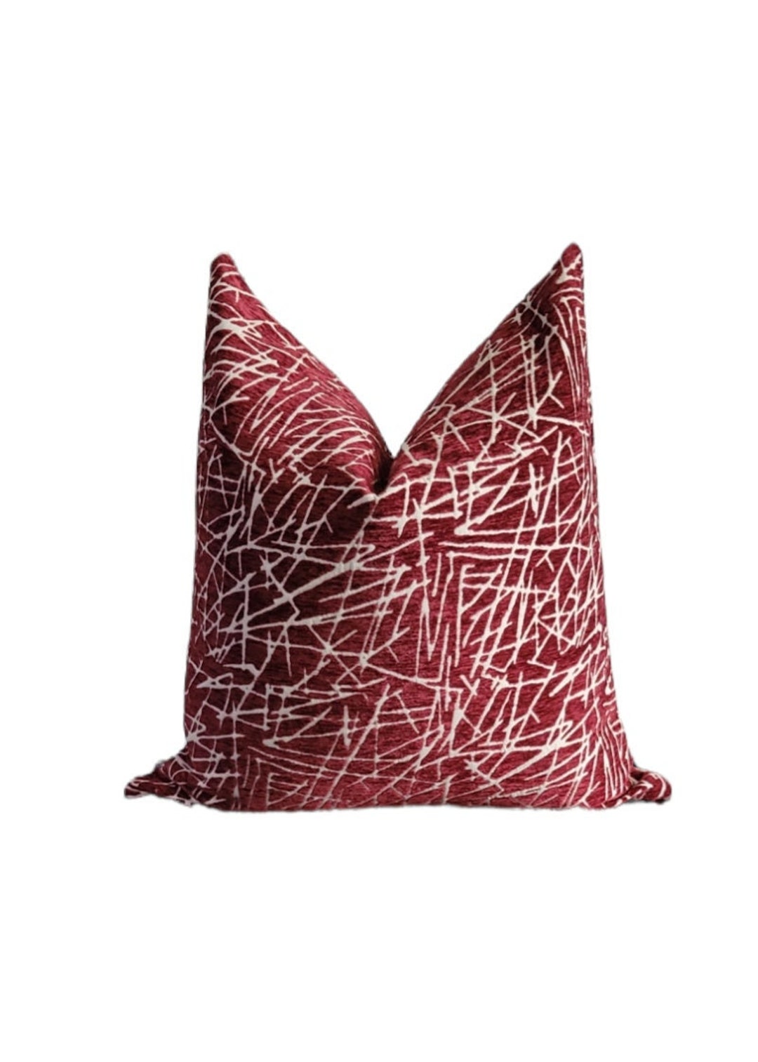 Burgandy and Cream Cushion Covers Velvet Pillow Cover Etsy