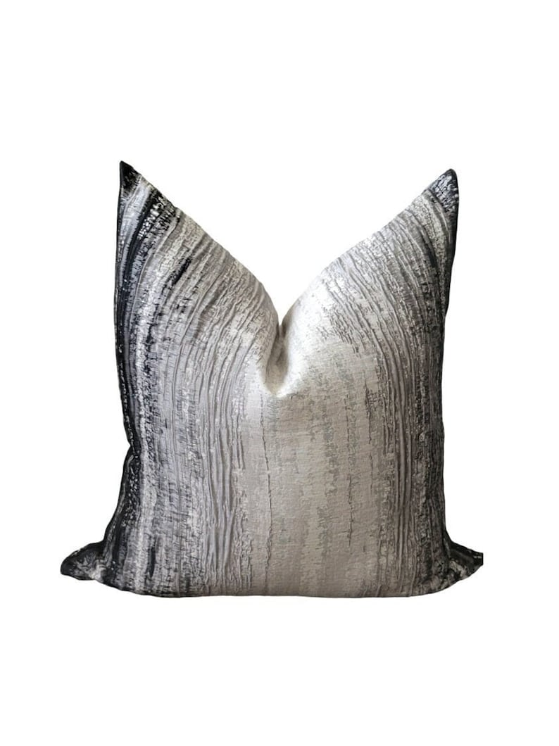 Black & Grey Abstract Pillow Cover Stripe Pillow Cover Pillow Cover