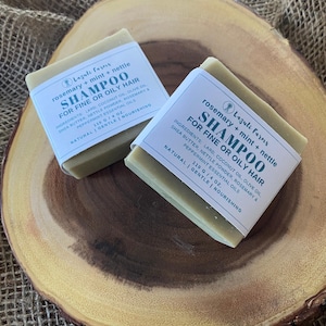 Shampoo Bar for Fine or Oily Hair | Rosemary, Nettle, and Mint for Volume & Oil Control | All-Natural Shampoo Bar