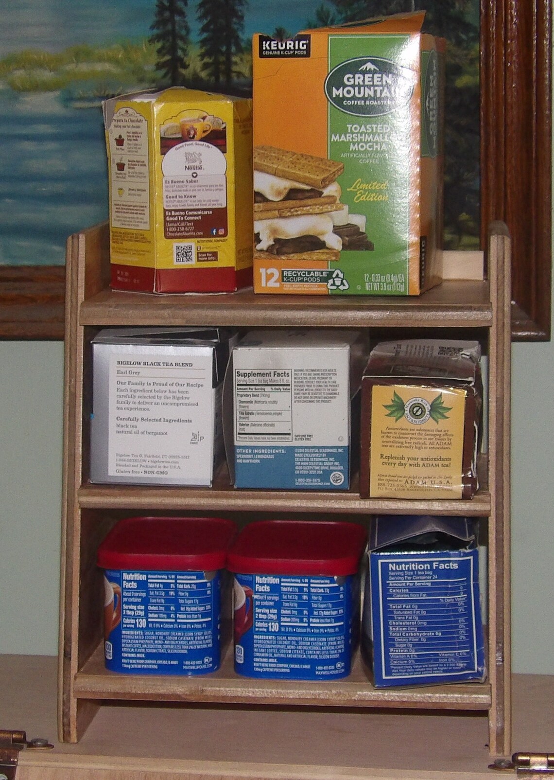 Wooden Tea Rack Tea Storage Shelf Etsy