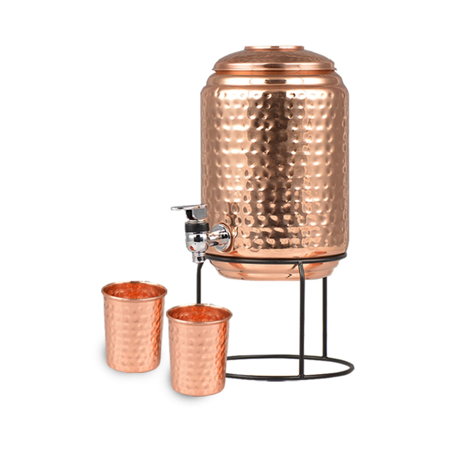 Hammered 5 Litre Copper Water Dispenser Matka/Pot Container Etsy