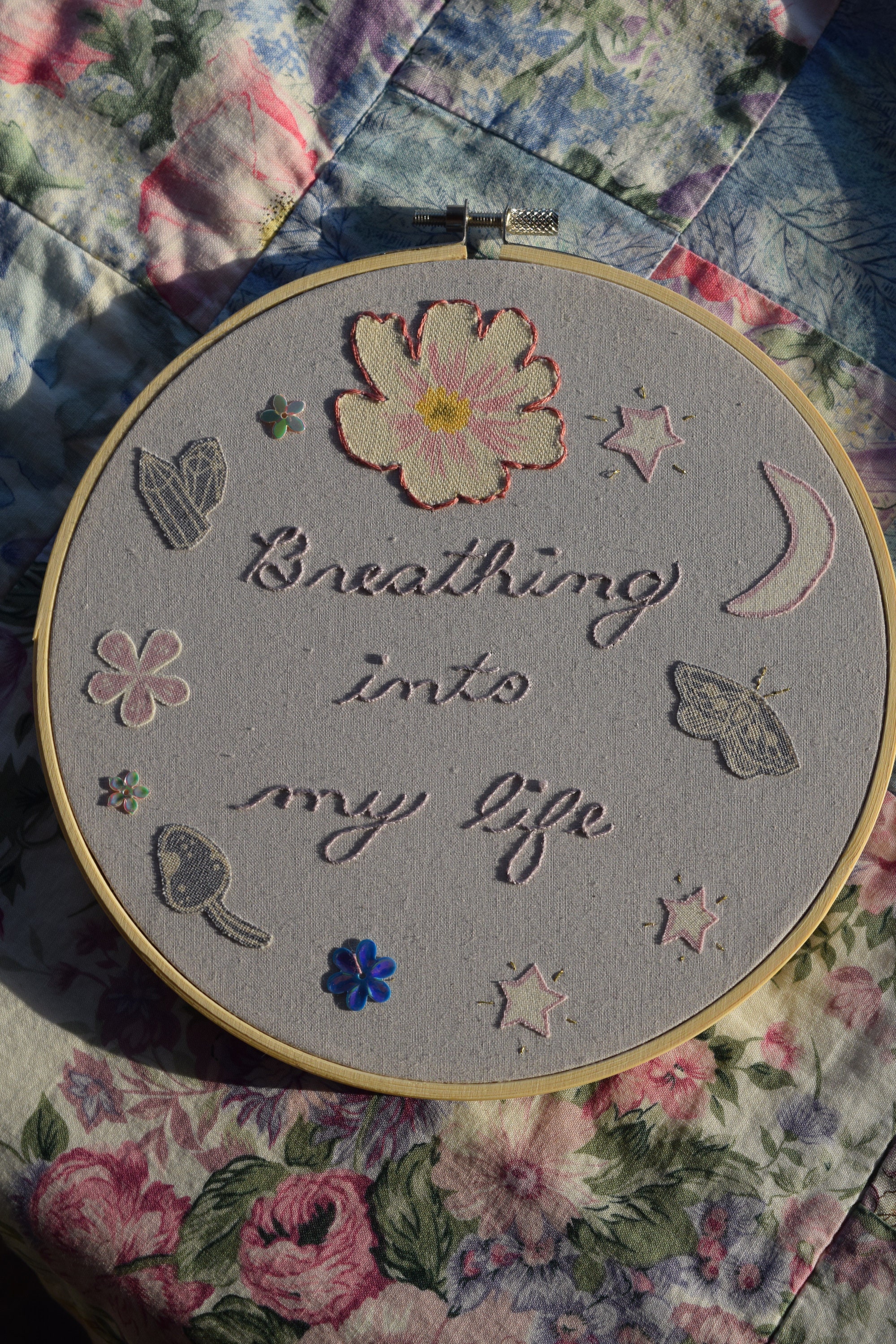 Breathing into my life / breathwork embroidery / breath art / | Etsy