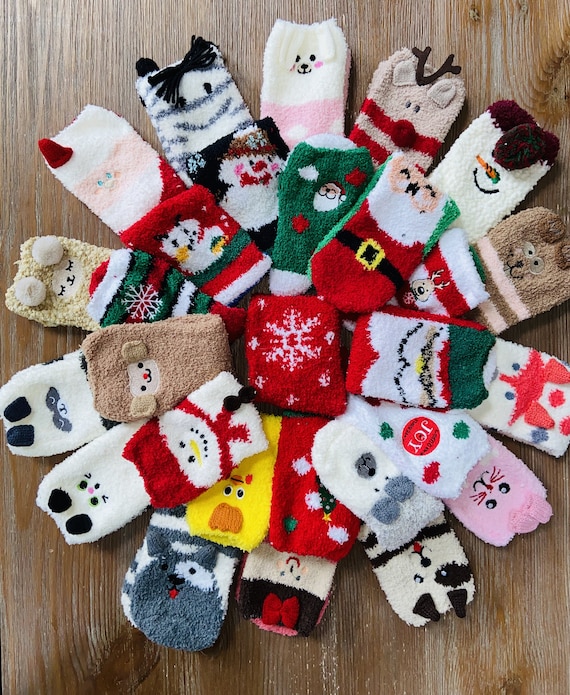 Fuzzy Socks Soft Cute Funny Animal Kids Womens Design Microfiber