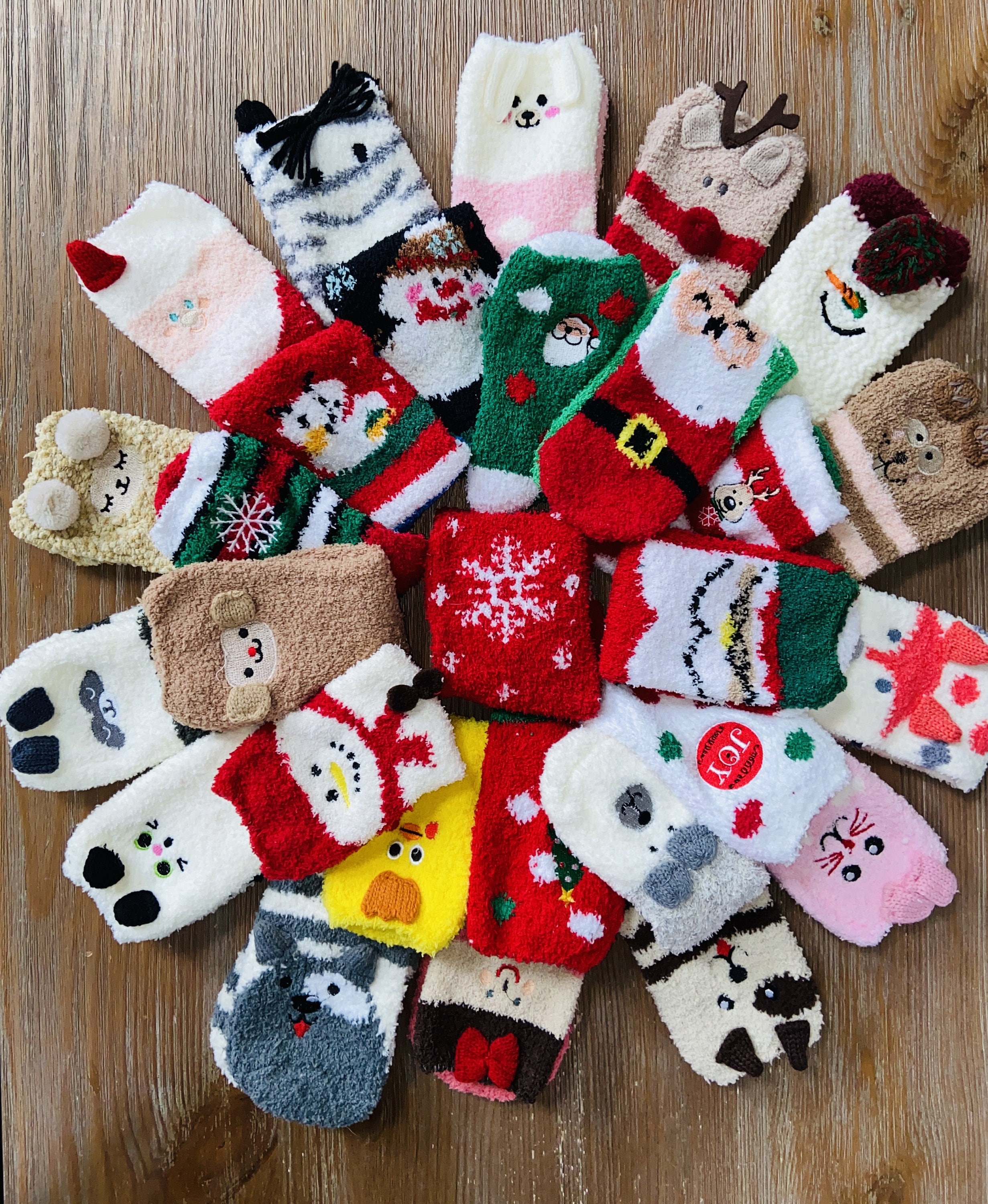 Fuzzy Christmas Socks 