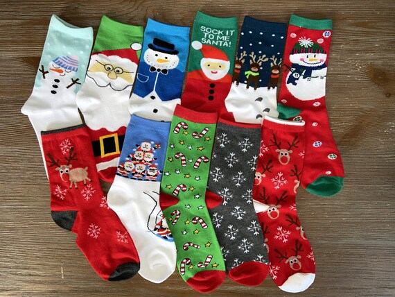 Women's Christmas Novelty Ankle Socks – Xmas Design, Size 4-6.5, Multicolor (3, 6, Or 12 Pack)