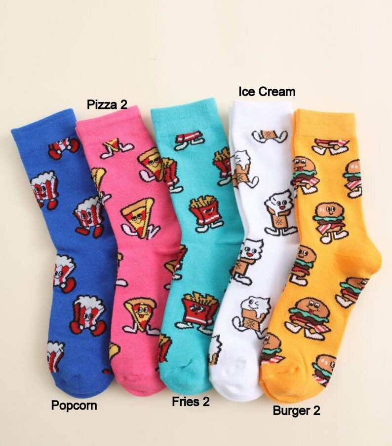 Food Socks Fun Socks Crazy Socks Girls Socks Boys Socks Burger Etsy