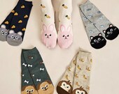 Animal Socks Fun Socks Crazy Socks Cute Socks Pets Socks Girls Socks Boys Socks Monkey Bunny Cat Dog Socks Cotton Gift Set Xmas Christmas