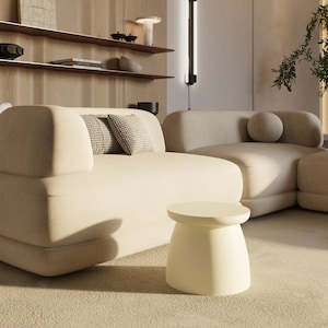 Japandi style Coffee table Earth5 I Terracotta color I For Designers I Any color I Low table I Mini table I Unique I One leg I 30cm diameter