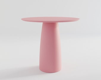 Kopar Round Antique Pink table à manger d850 / style japandi / minimaliste / de nombreuses couleurs RAL / différentes tailles de table