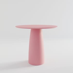 Antique Pink Round Dining Table: Japandi Minimalist Style (d850)