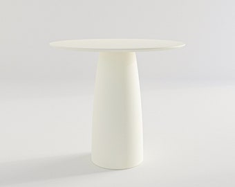 Japandi design Round Beige dining table d850 / More colors available / any color for special order / Single base Minimalistic table