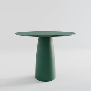 Kopar Table in Dark Green Modern Contemporary Japandi Sleek Round Circular Kitchen Dining Table Minimal Luxury Quality Furniture