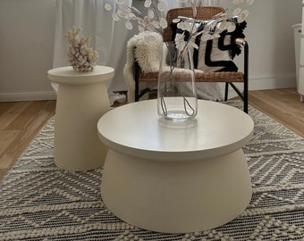Japandi Coffee Table Set: Modern Low Table, Any Color