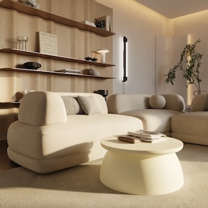 Wabi Sabi style Coffee table Earth1 I Terracotta color I For Designers I Any color I Low table I Mini table I One leg I 60cm diameter