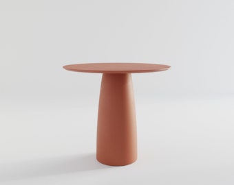 Kopar Table à manger ronde couleur terre cuite d850